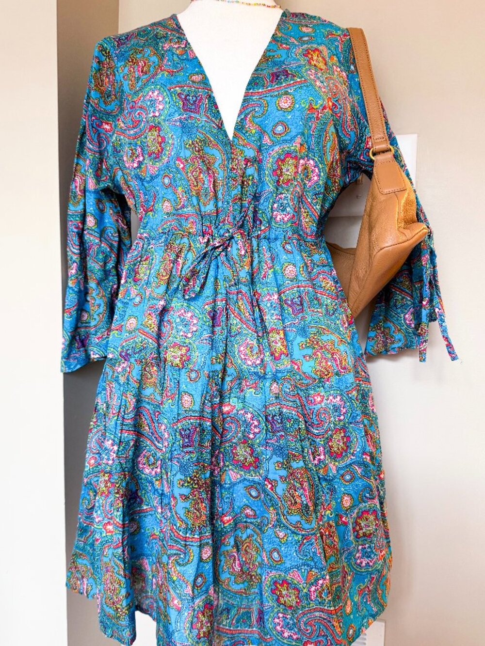 Aller Simplement Blue Paisley Flowy Dress – Size Medium